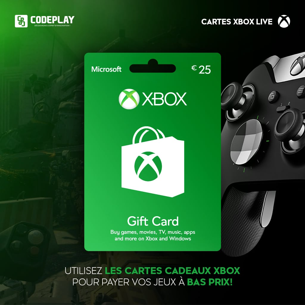 Xbox Gift Card 25€, Carte prépayée Xbox Live