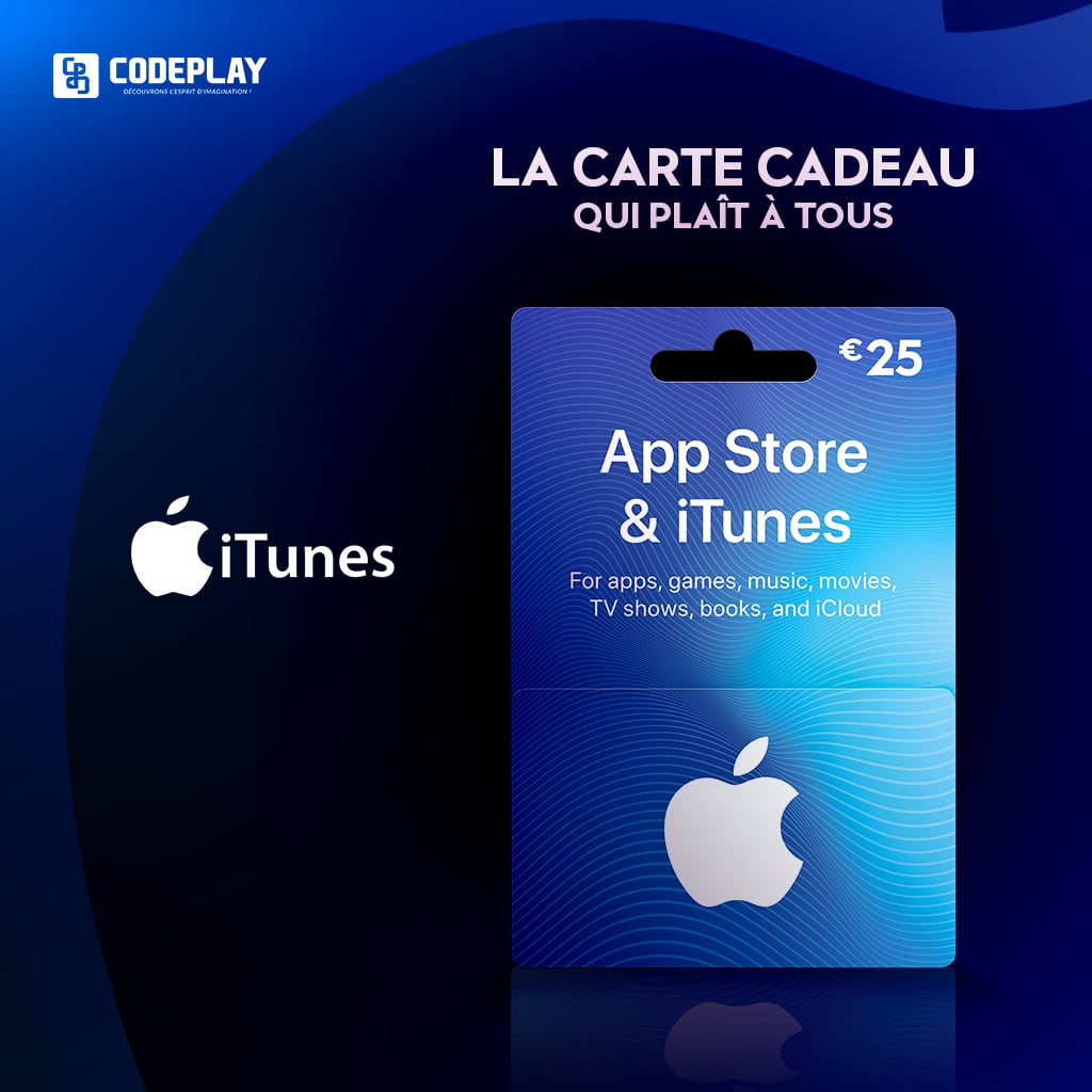Carte iTunes 25€ Maroc, Carte App Store itunes au Maroc